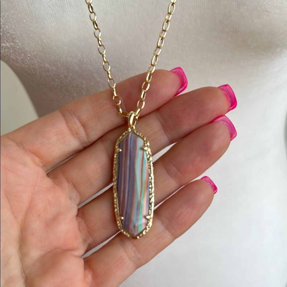 Kendra Scott Gold Multicolor Pendant Necklace